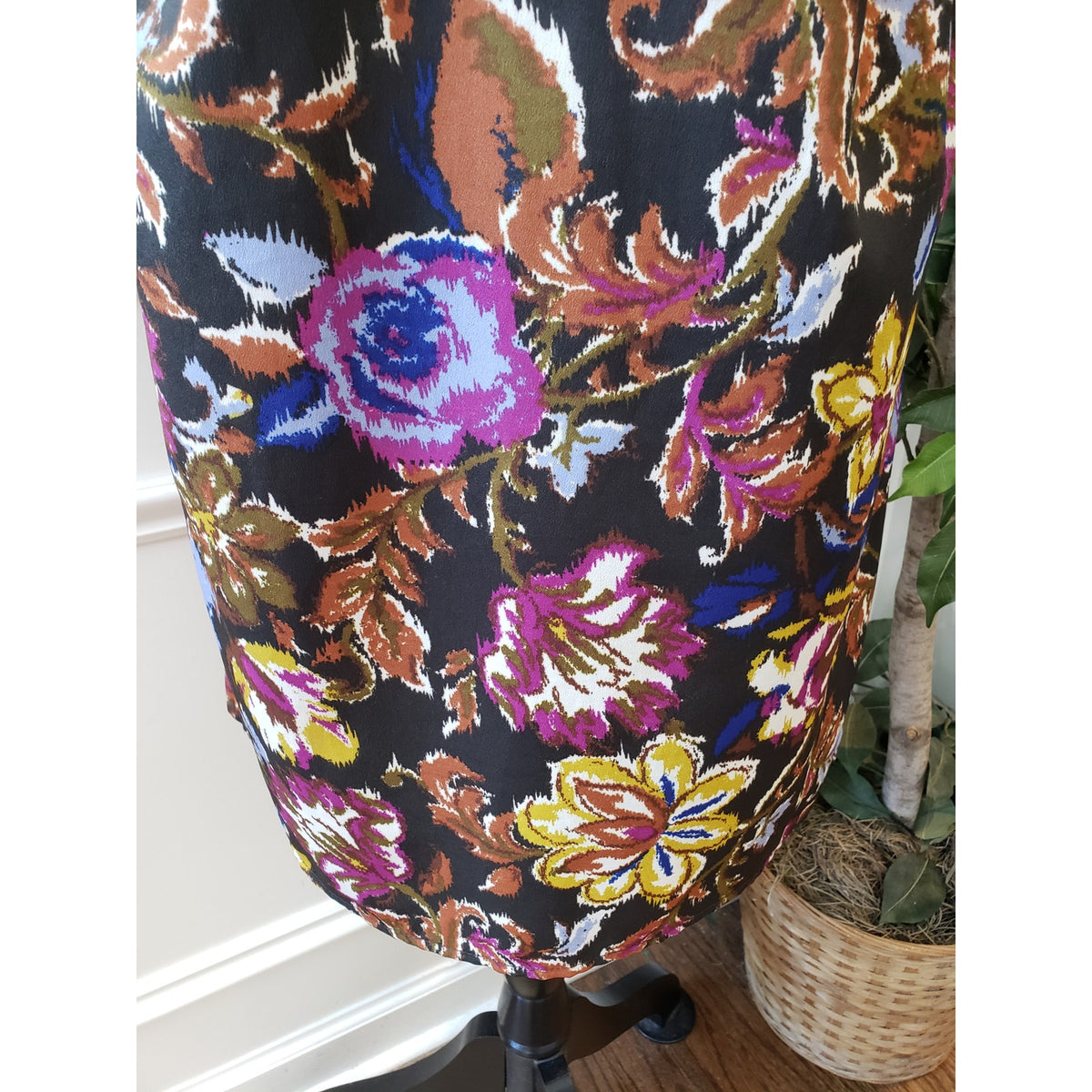 Xhilaration Fit & Flare Dress Women's Size XL Multi Floral Stretch Smocked