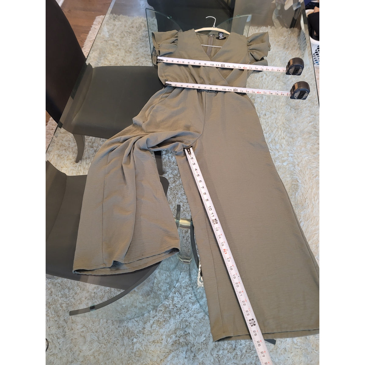 MSK Romper Women's Size Medium Olive Green 100% Polyester Short Sleeves Jumpsuit