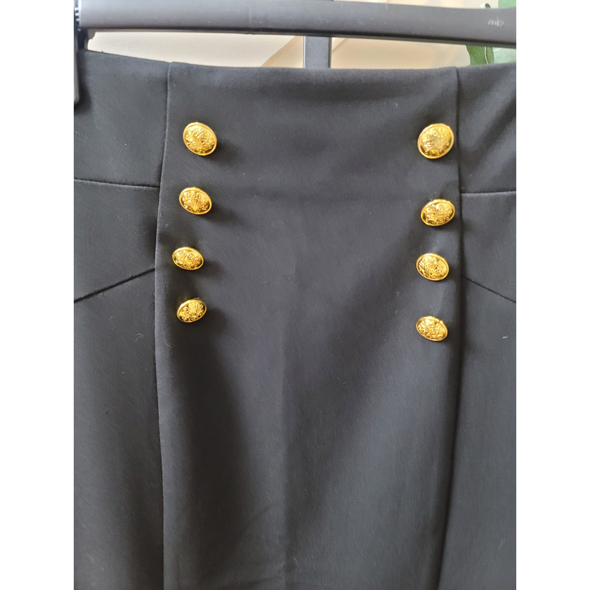 7th Avenue Pencil Skirt Women's Size 8 Black High Waist Side Zipper Front Slit