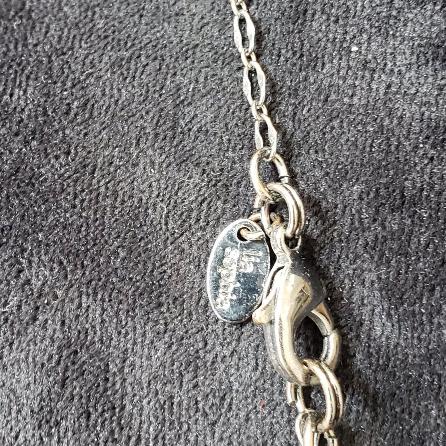 Women Fashion Silver Plated Speckled Jadite Station Necklace with Lobster Clasp