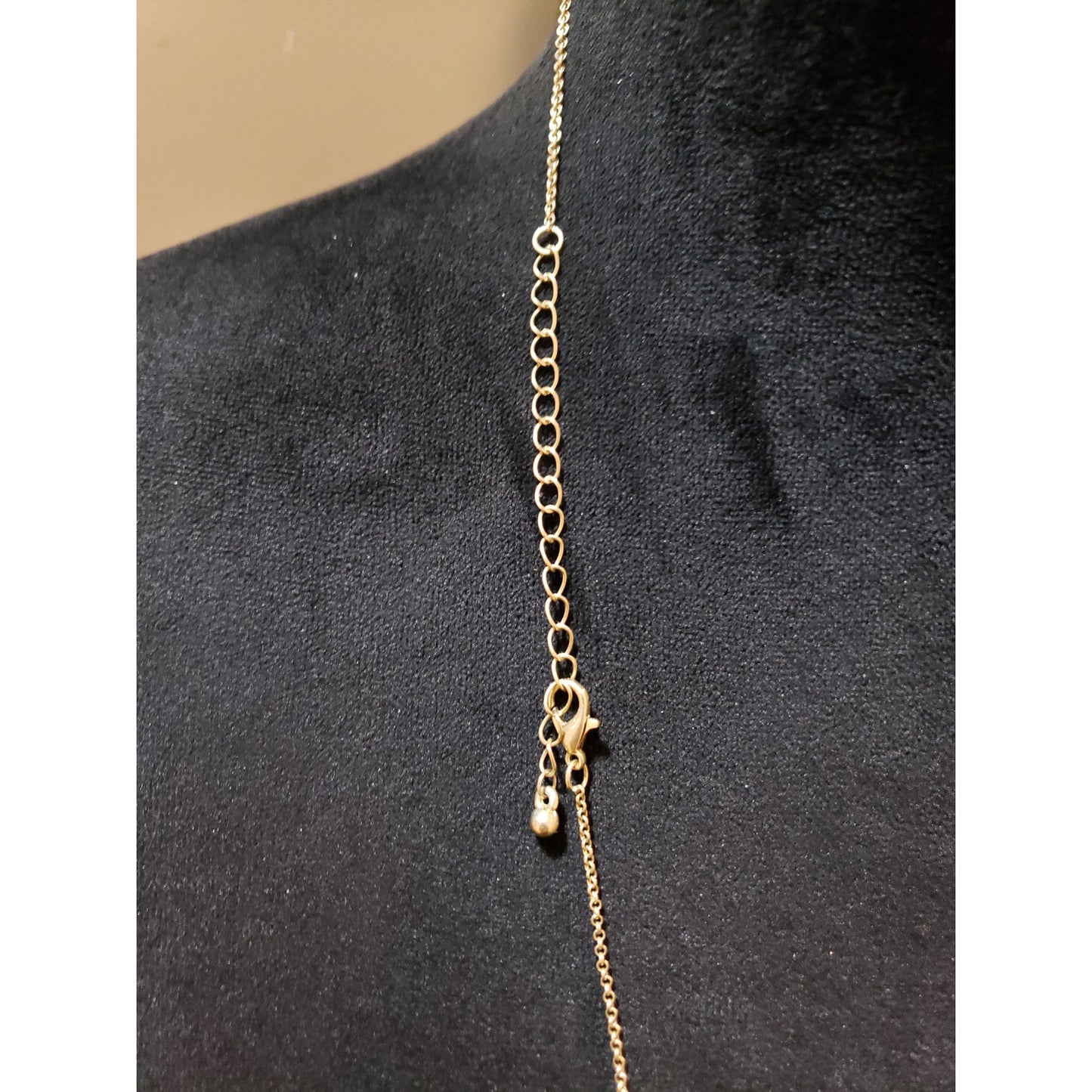 Womens Gold Tone Crystal Rhinestone Necklace with Lobster Clasp Closure