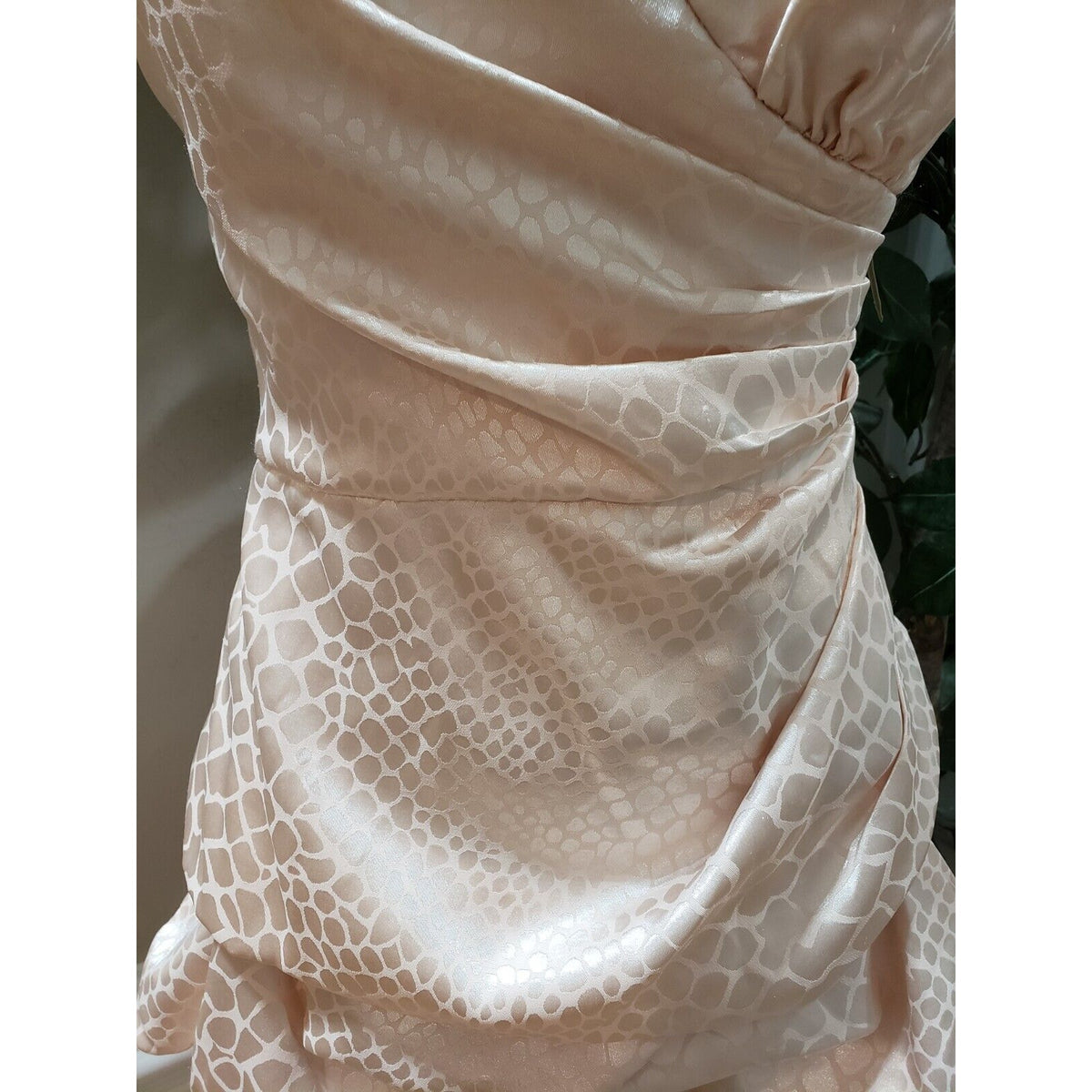 City Studio Women's Pink Snake Print Ruffled Strapless Party Prom Dress 3 (S)