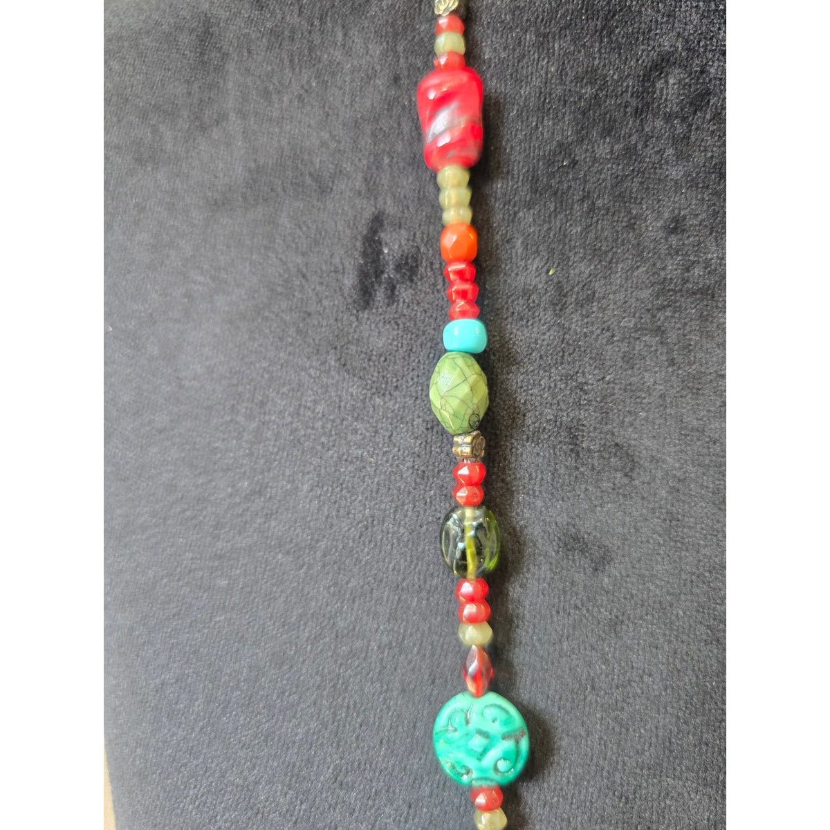 Monet Boho Multicolor Long Beaded Artisan Style Statement Necklace