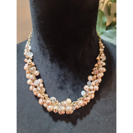 Women's Gold Chain Pearl Cluster Necklace With Lobster Clasp By The Limited