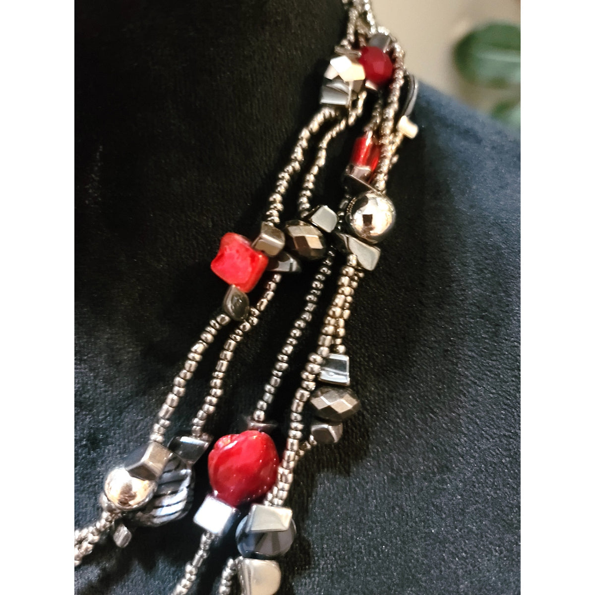Women's Multicolor Beaded Layered Necklace Lobster Clasp Fashion Jewelry