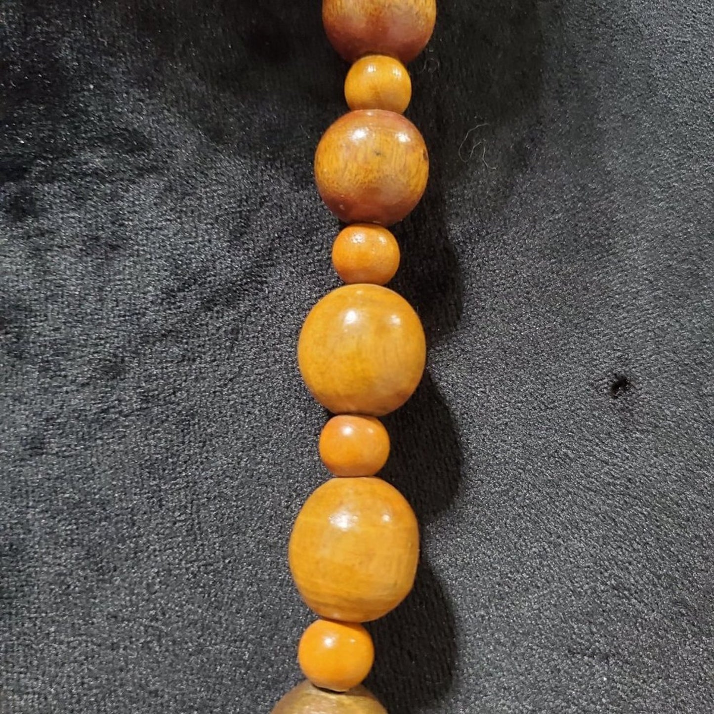 Womens Fashion Large Tibetan Amber Wood Bead Collar Long Necklace Jawelry