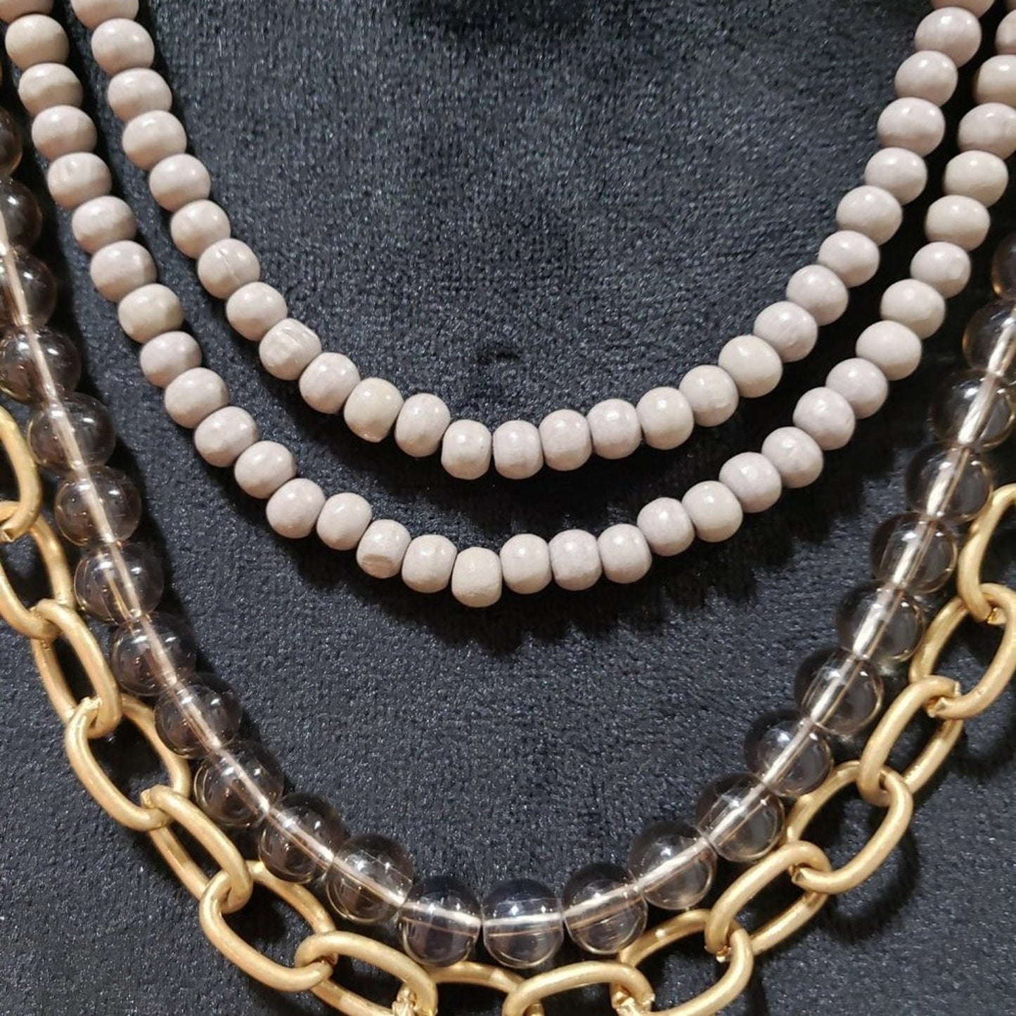 Womens Fashion Multistrand Multicolor Rhinestones Beaded Necklace with Lobster`