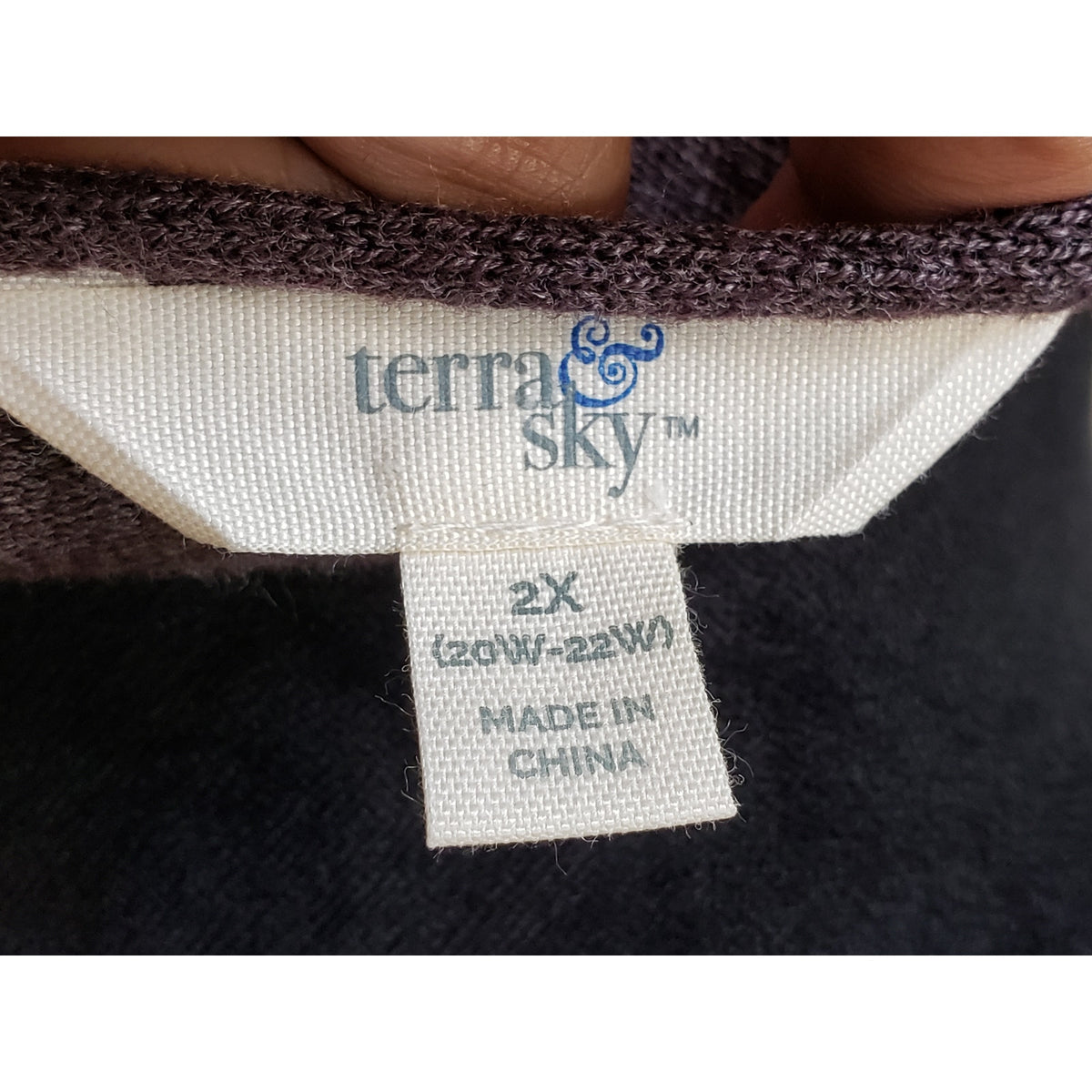 Terra & Sky Maxi Dress Womens 2X Brown Deep Neck Tie Waist Raglan Sleeve & Hem