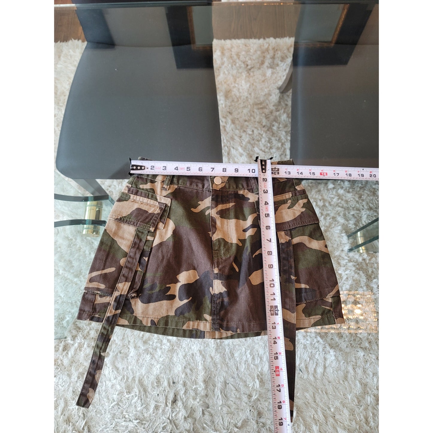 Cargo Skirt Women's Size Small Green Military Style Pockets Cotton Zipper