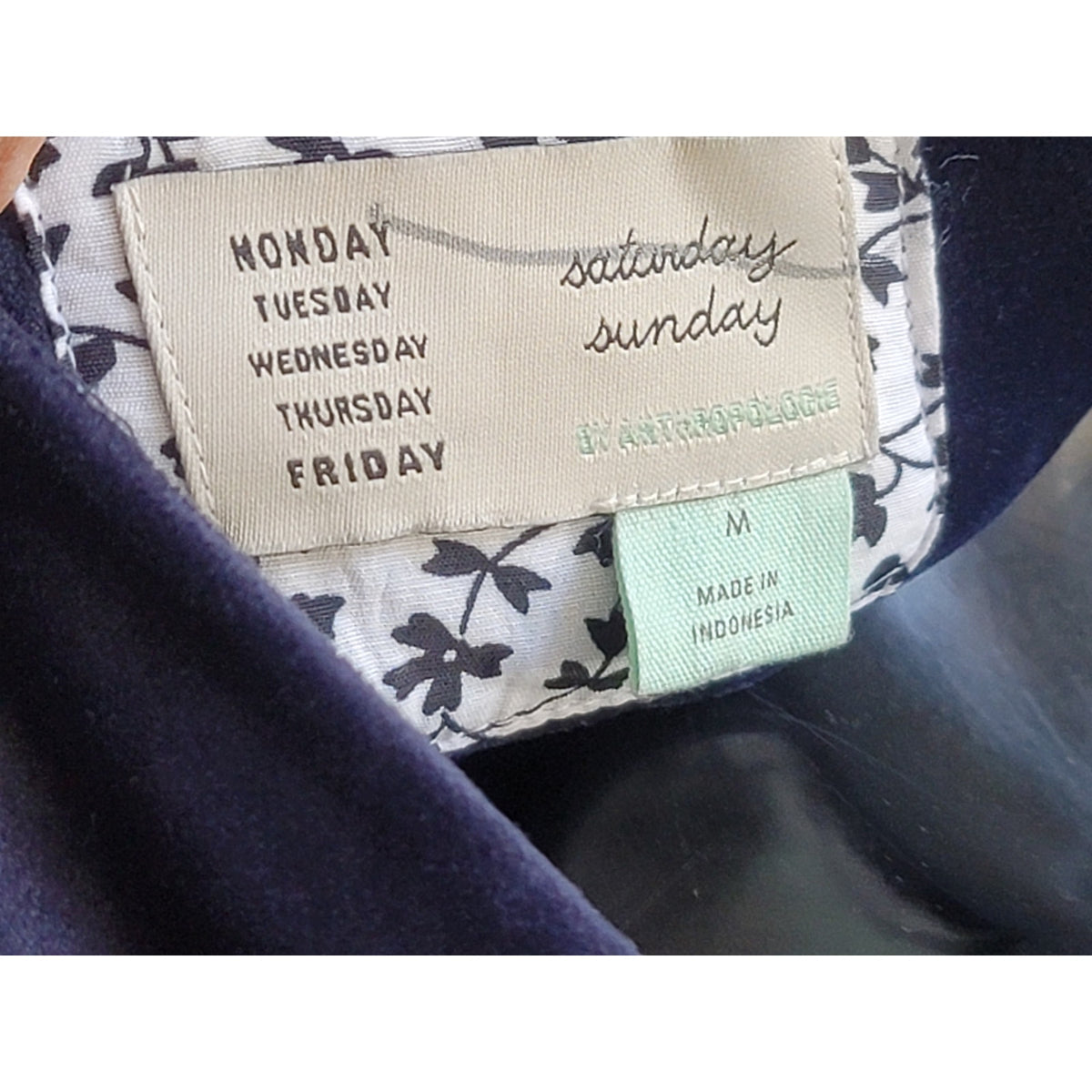 Anthropologie Saturday Sunday Jumpsuit Women’s Size Medium Navy Short Sleeves