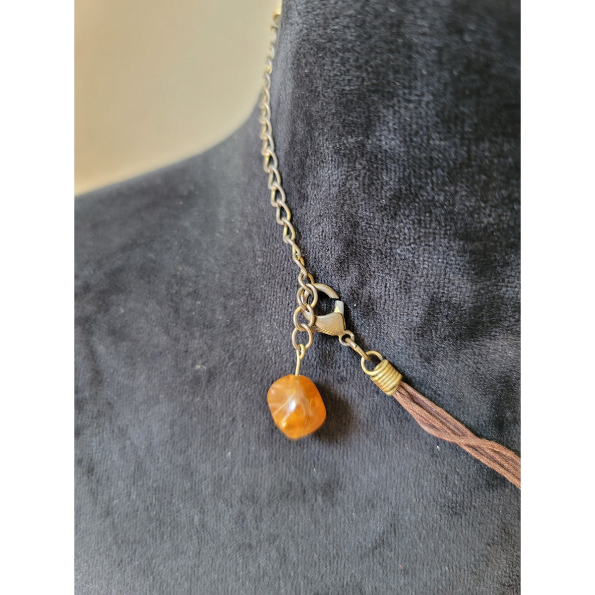 Women's Boho Beaded Statement Necklace With Chains And Lobster Clasp Lock