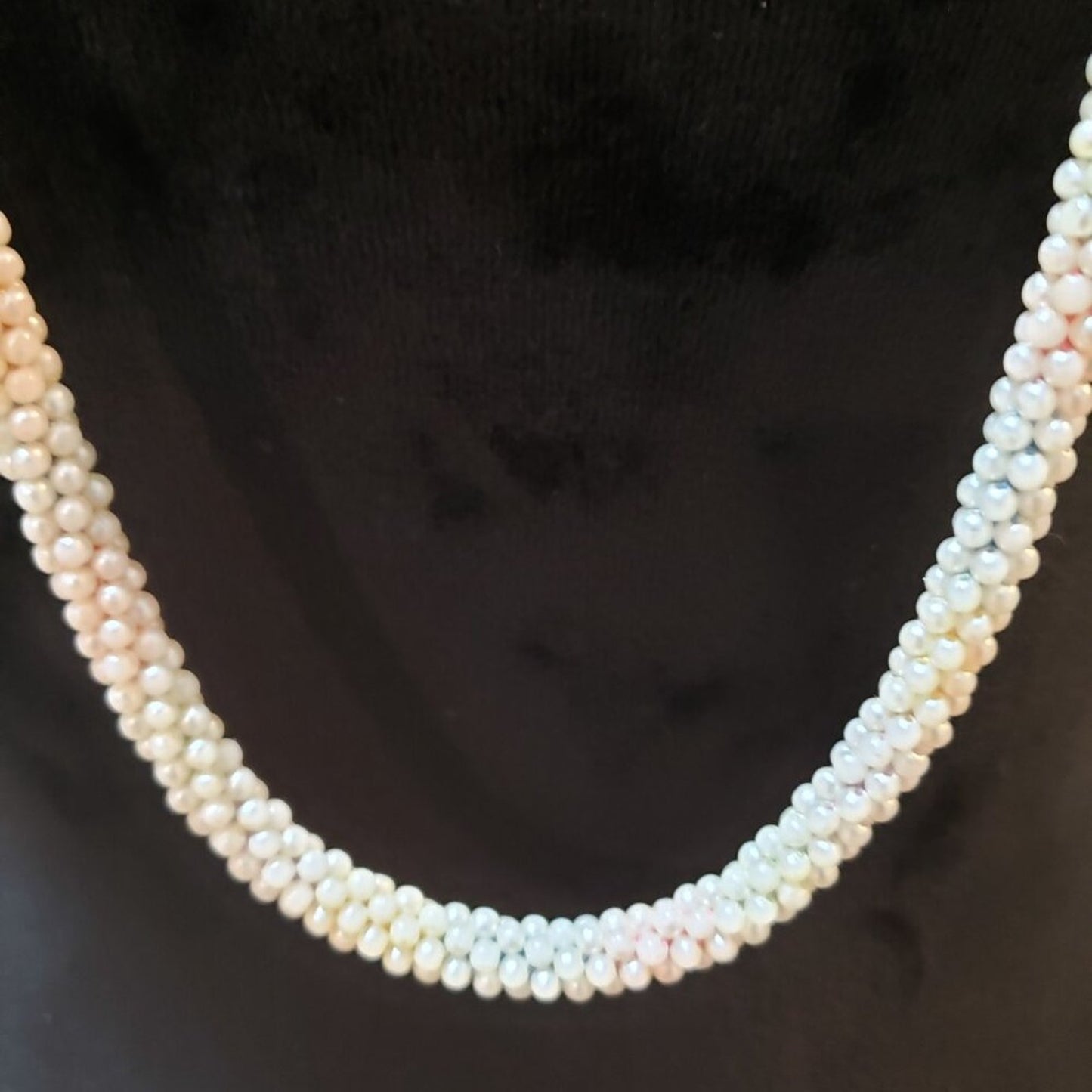 Womens Fashion White Pearl Beaded Long Elegant Cluster Strand Necklace Jewelry