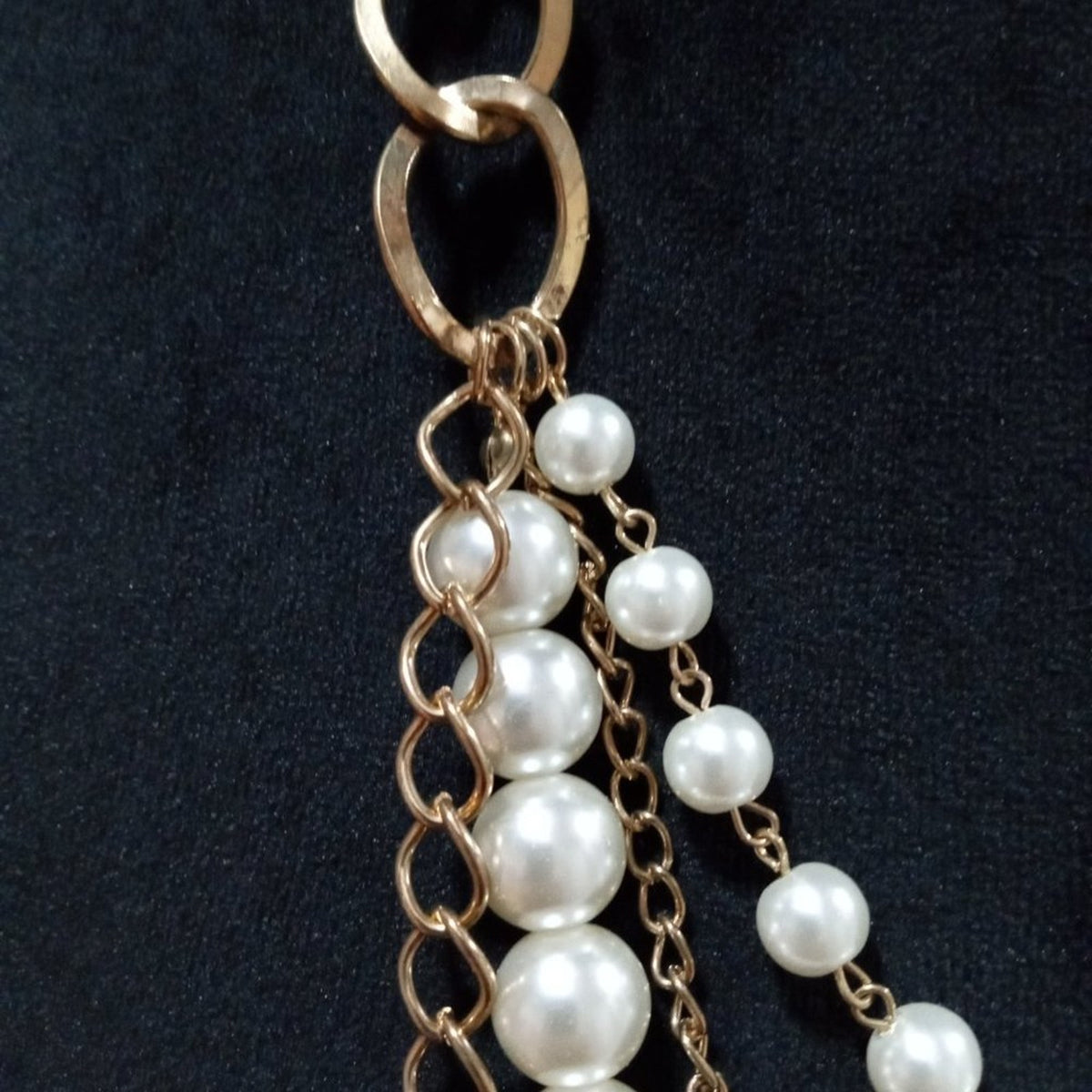 Women Fashion Chunky Freshwater Pearl Beaded Layered Necklace with Lobster Clasp