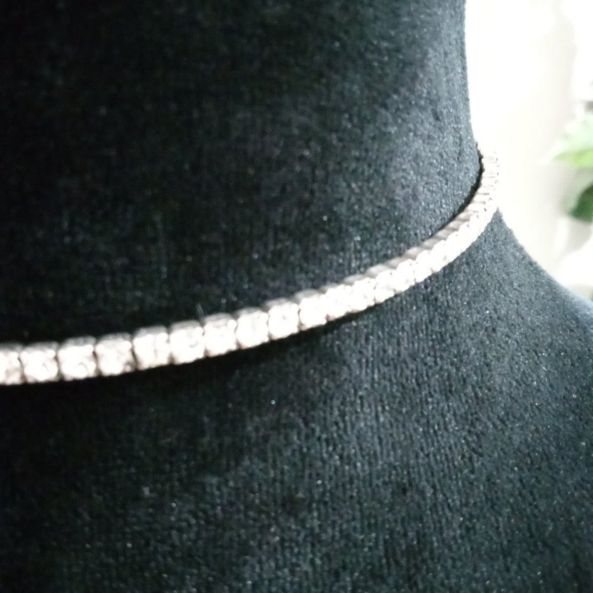 Women Fashion Elegant Clear Faceted Rhinestone Beaded Tennis Choker Necklace