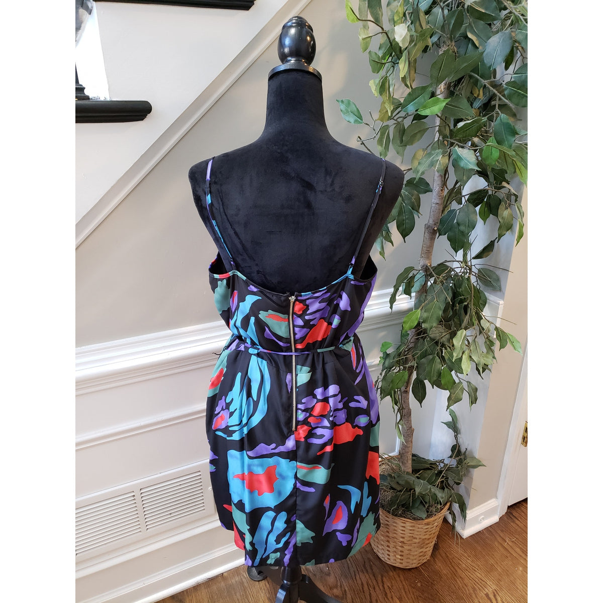 Cato Dress Women's 10 Black Multicolor Abstract Print Sleeveless Party Casual