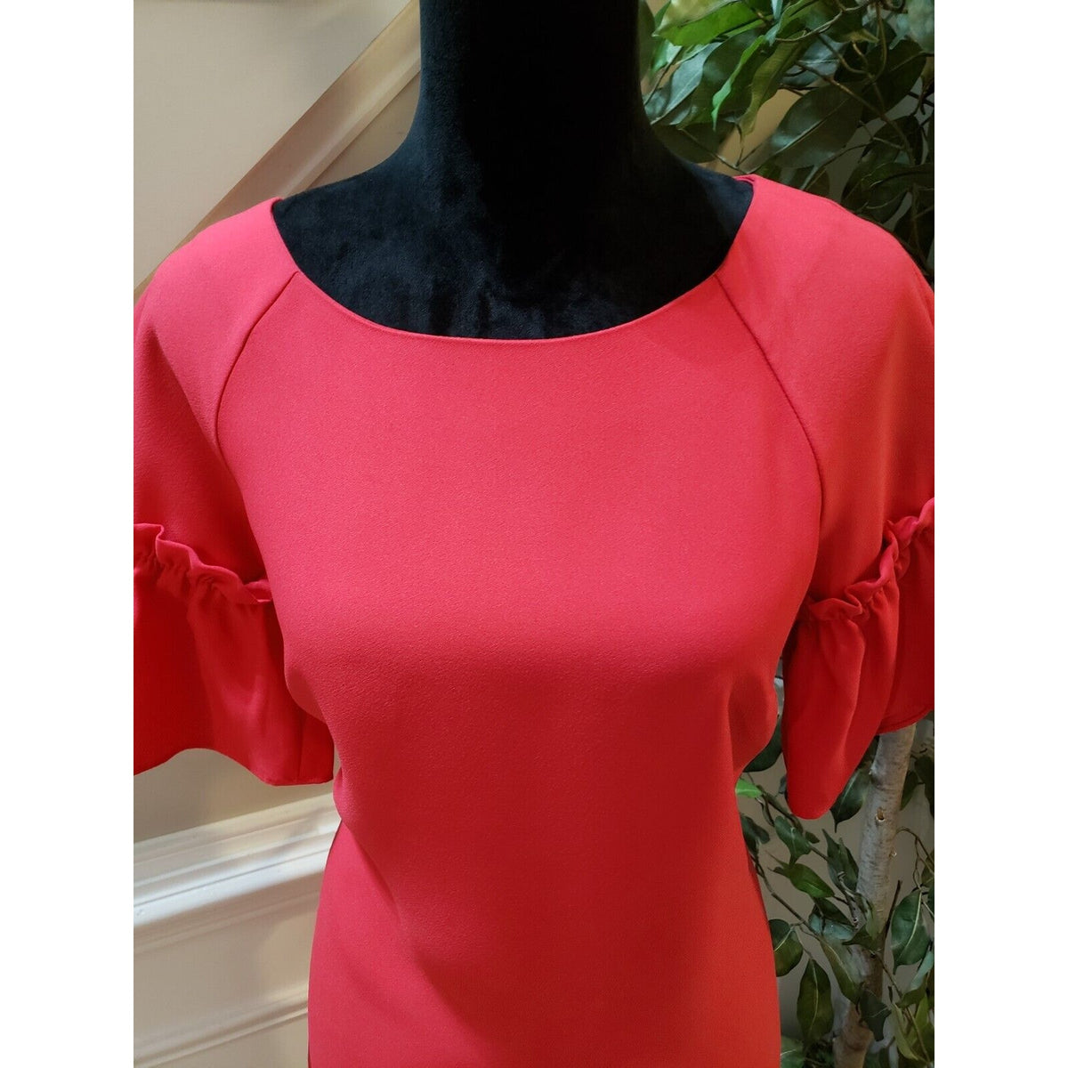 Banana Republic Womens Pink Short Sleeve Round Neck Knee Length Shift Dress S