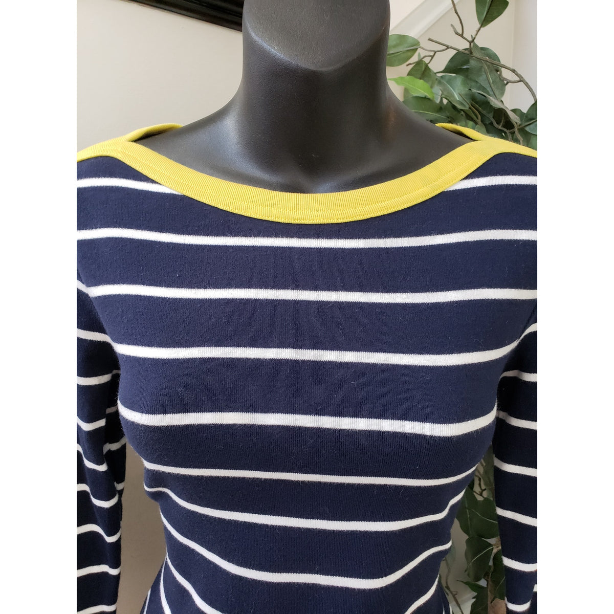 Lauren Ralph Lauren T-Shirt  Dress Womens Small Blue Striped Boat Neck