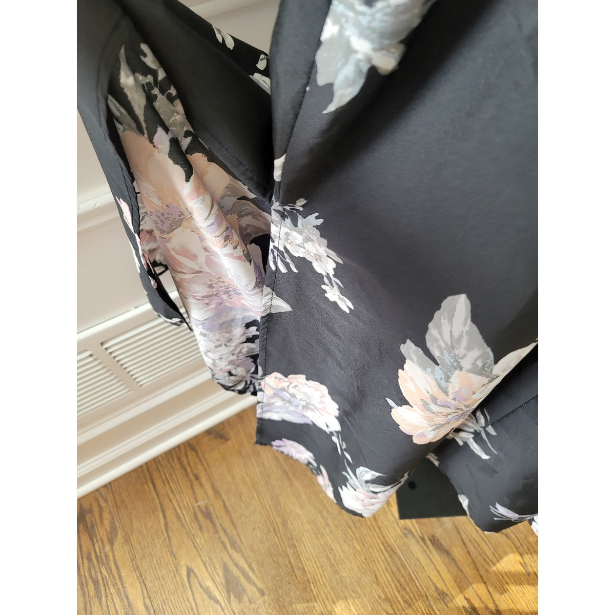Band of Gypsies Maxi Dress Women's Large Black Floral Bustier Bodice Strappy