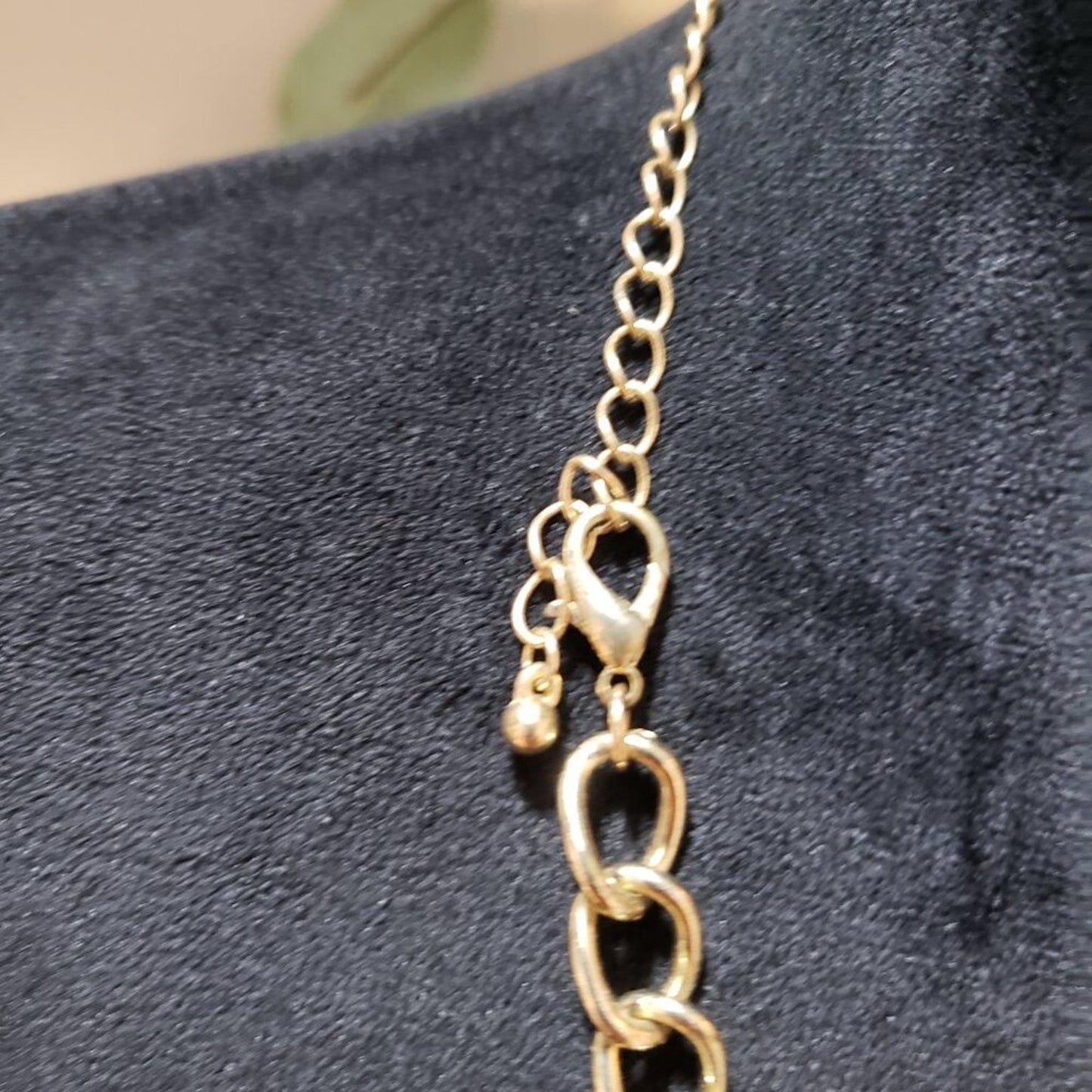Womens Fashion Gold Tone Triple Strand Teardrop Beaded Statement Necklace