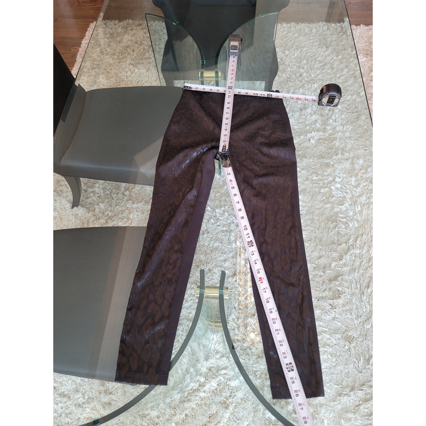 White House Black Market Skinny Pants Women's 0 Black Jacquard Stretch Slim Fit