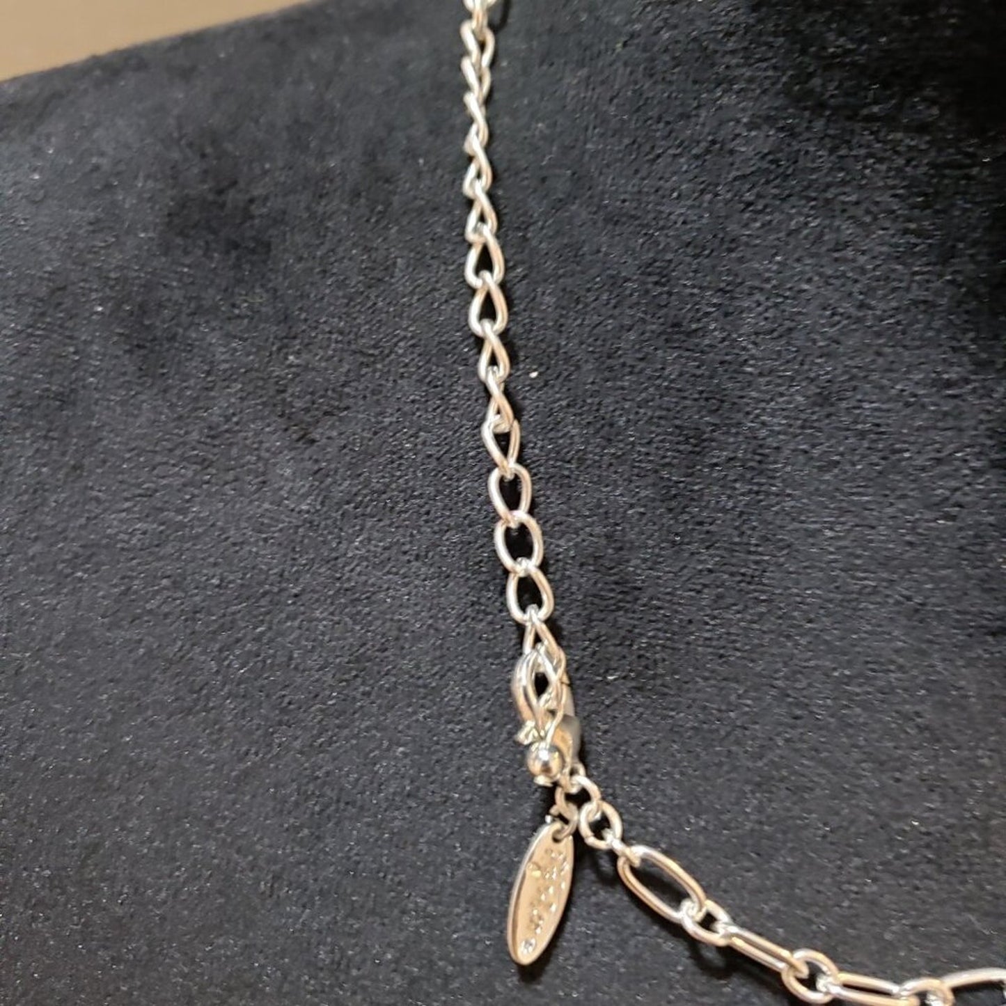 Womens Silver Tone Multi Crystal Beads Teardrop Sparkling Necklace with Lobster