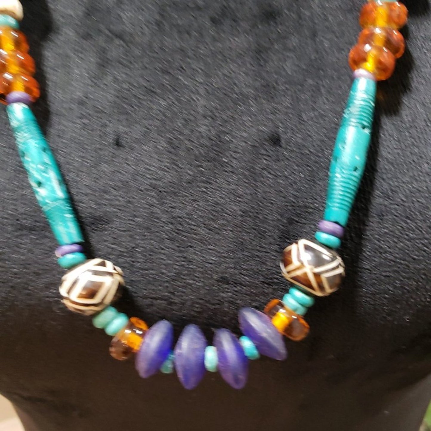Womens Multi Stone & Turquoise Single Stand Fashion Jewellery Necklace