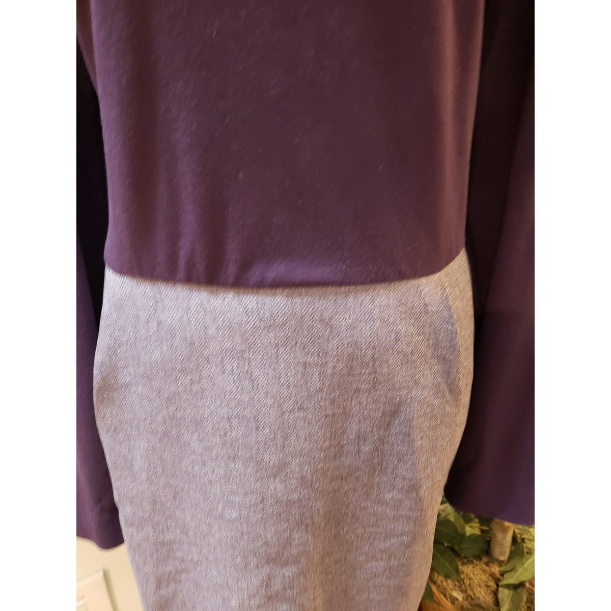 Coldwater Creek Sweater Dress Womens W20 Purple Mock Neck Knee Length Back Zip