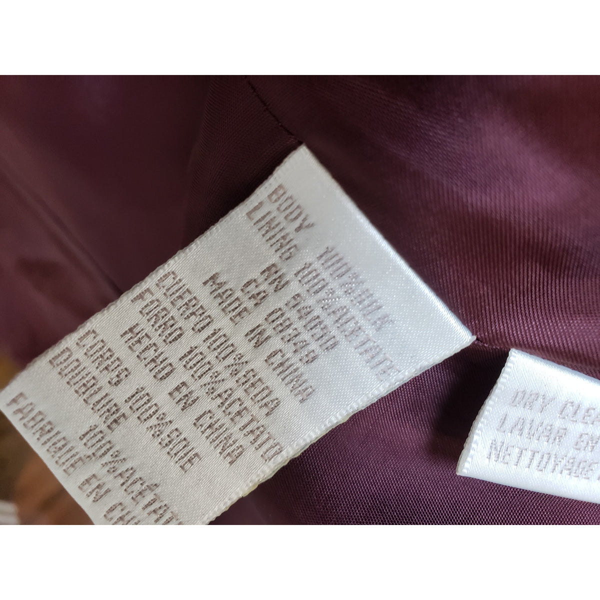 Jones New York 2 Piece Skirt Suit Silk 10 Burgundy Single Breasted 1 Button