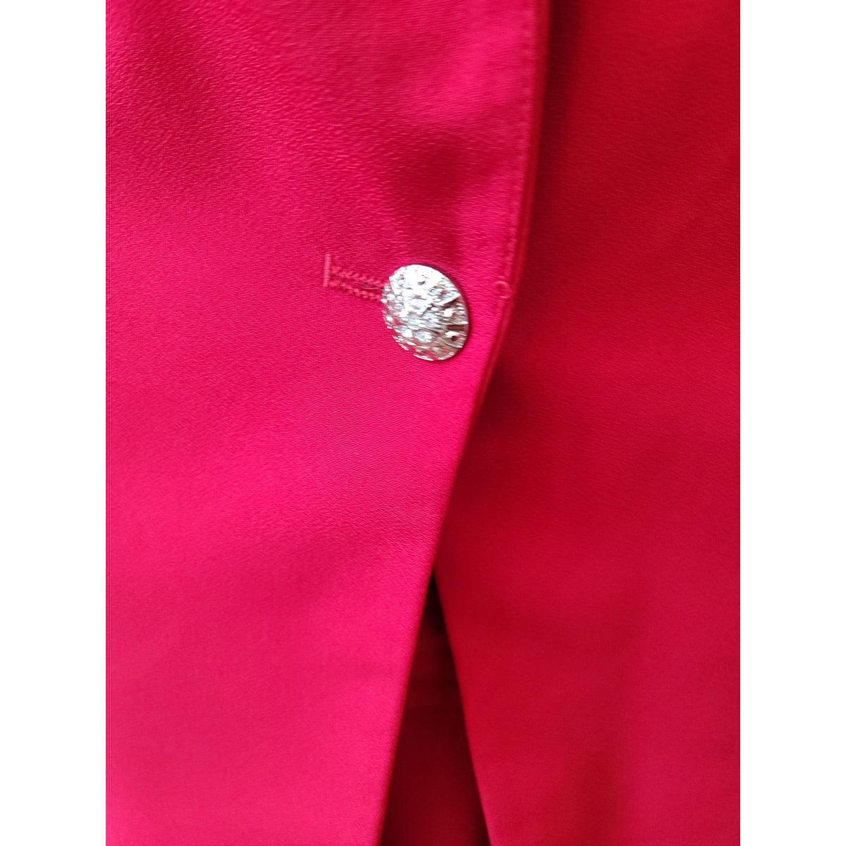 St Anthony Skirt Suit Women SZ 16W Red Rhinestone Long Sleeve Blazer Fully Lined