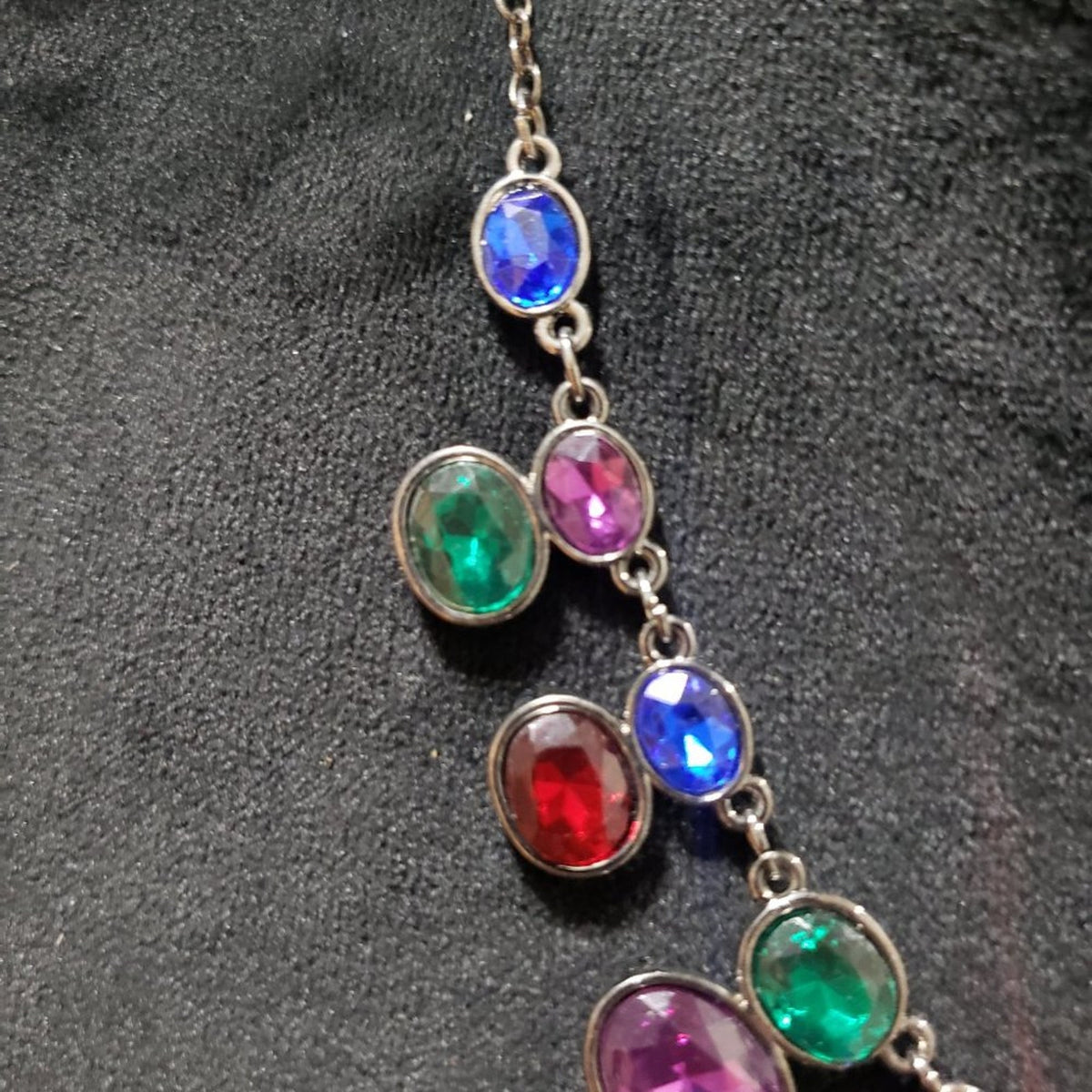 Women Fashion Crystal Estate Gloria Vanderbilt Two Row Necklace with Lobster Cla
