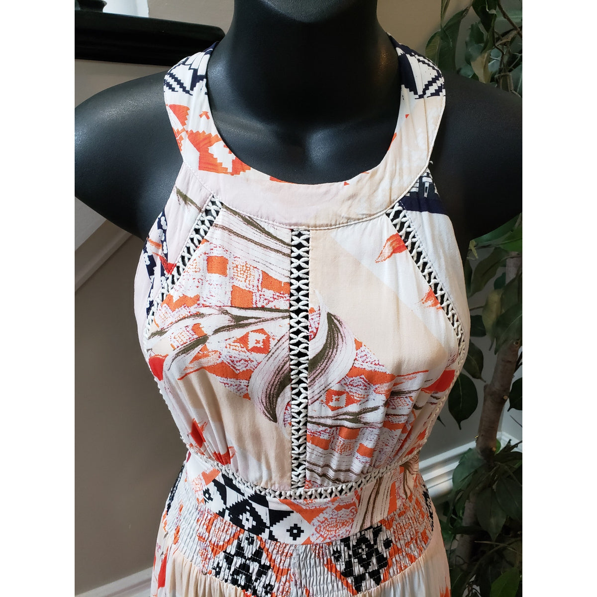 Abel The Label Maxi Dress Women S Multicolor Boho Sleeveless Rayon Sundress