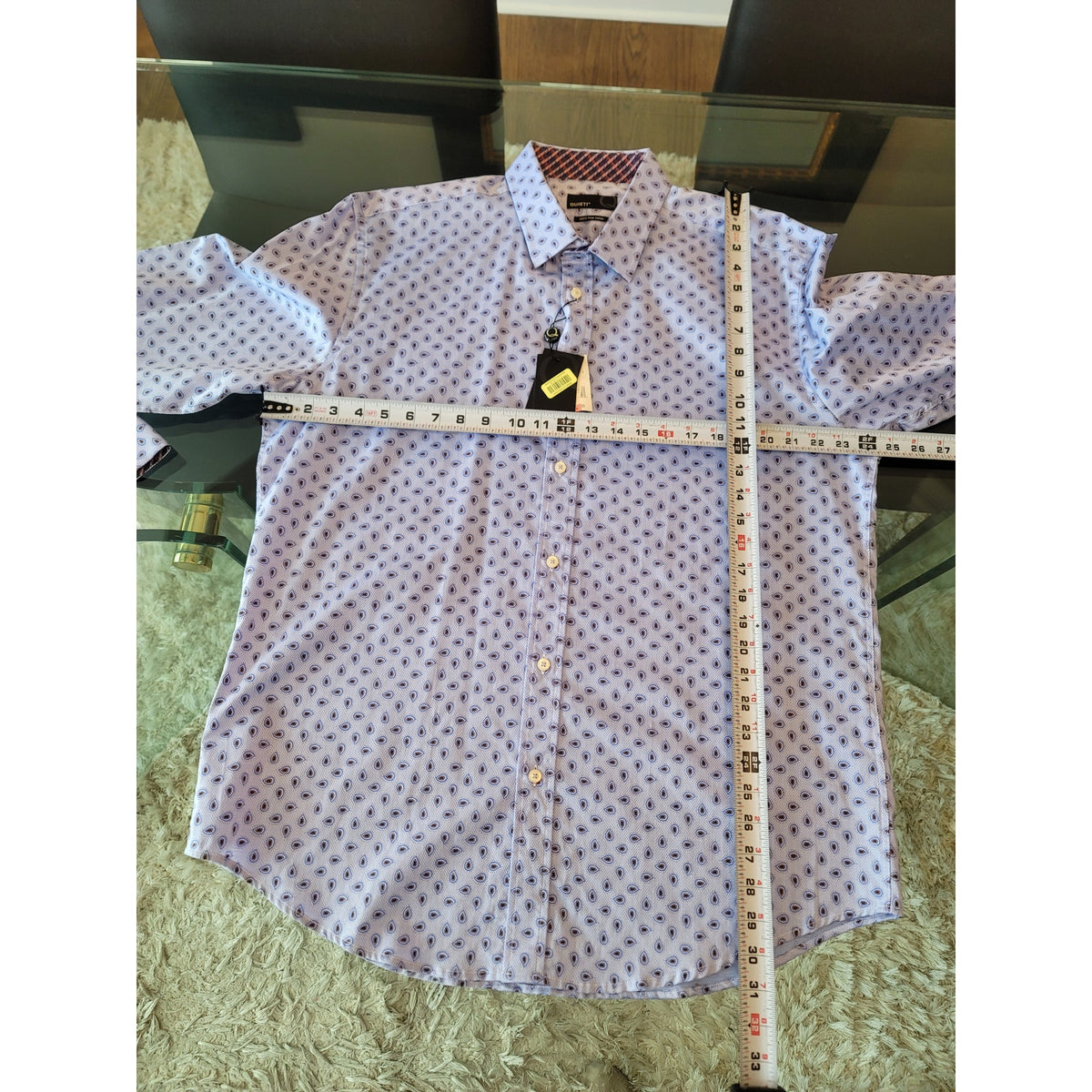 Quieti Button-Down Shirt Men's Size X-Large Sky Blue 100% Cotton Long Sleeves
