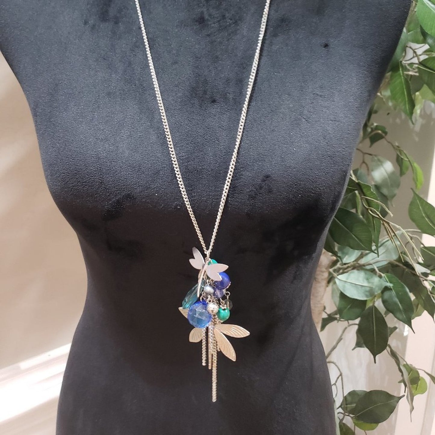 Fashion Long Chain Pendent Necklace with adjustable Size Chain Lobster Clasp