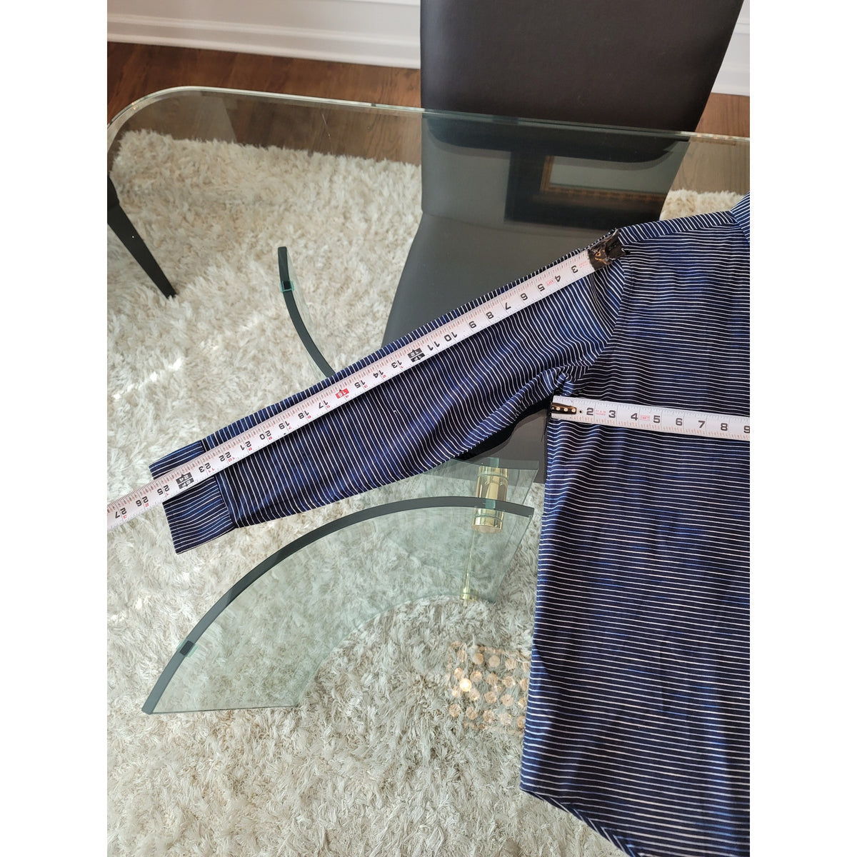 Alfani Button-Up Shirt Men's Size X-Large Blue Stripes 100% Cotton Long Sleeves