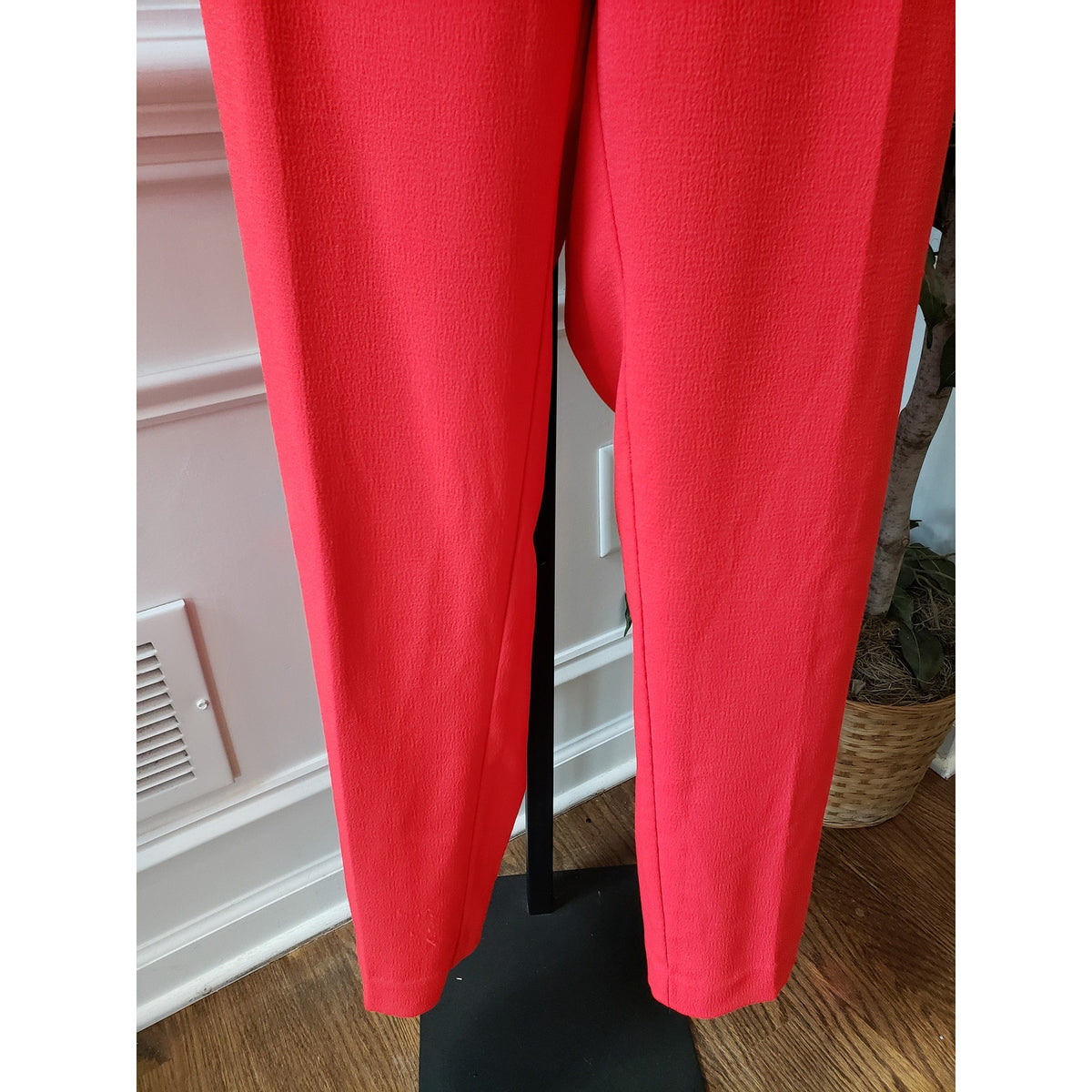 7th Avenue 2 Piece Suit Womens L/14 Red Pockets Slim Fit Notch Lapel Tie Waist