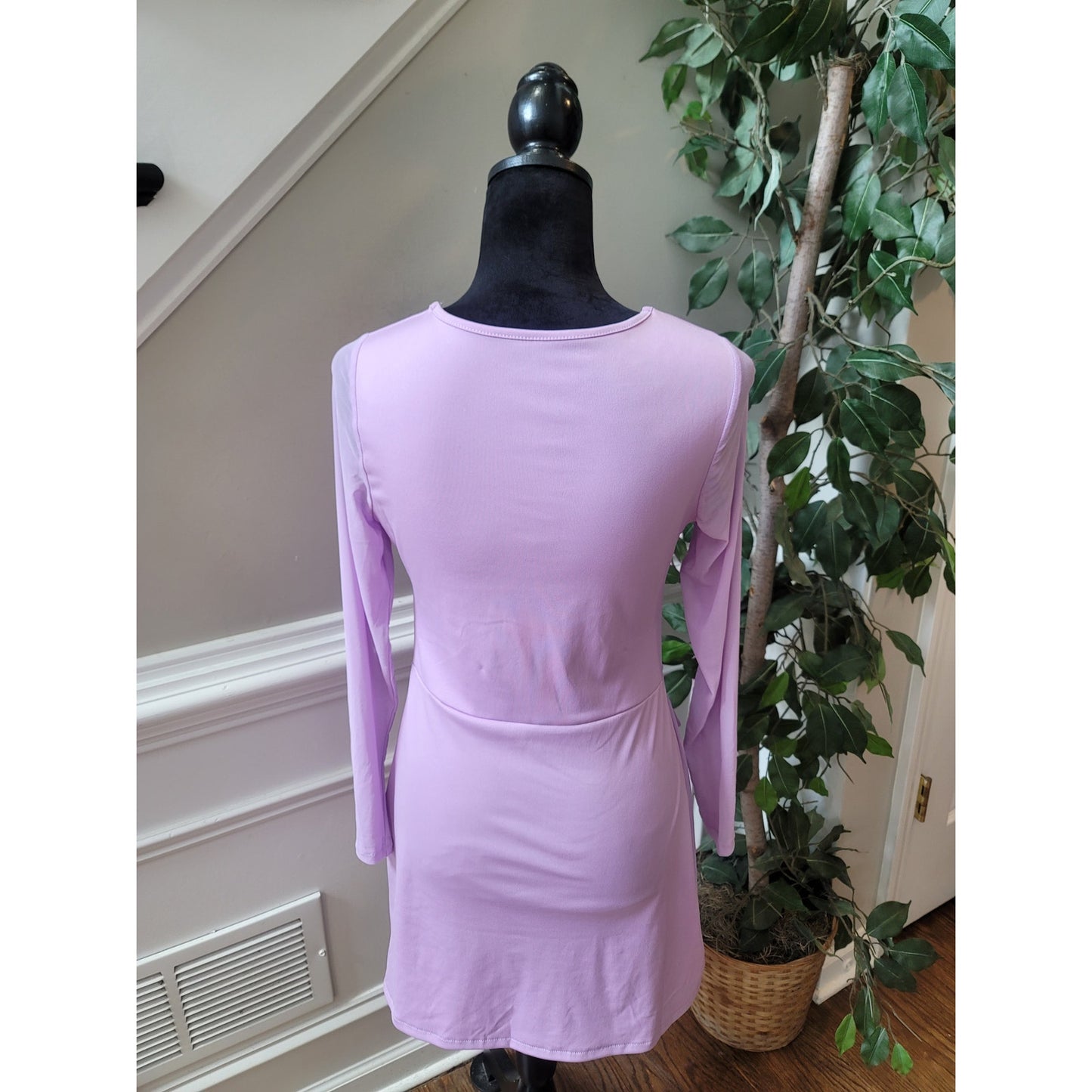 Pink Bodycon Dress Women's Size Medium Long Sleeve Zip Front Fitted Blazer