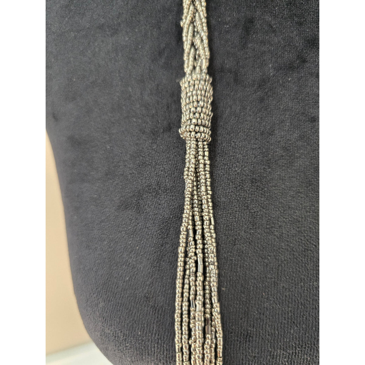 Silver Tone Multi Strand Long Layered Chain Tassel Statement Necklace