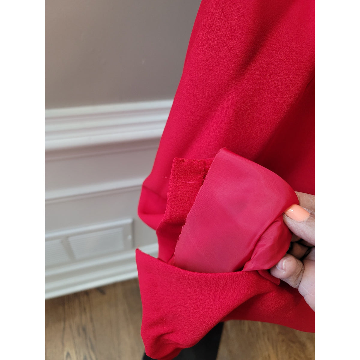 St Anthony Skirt Suit Women SZ 16W Red Rhinestone Long Sleeve Blazer Fully Lined
