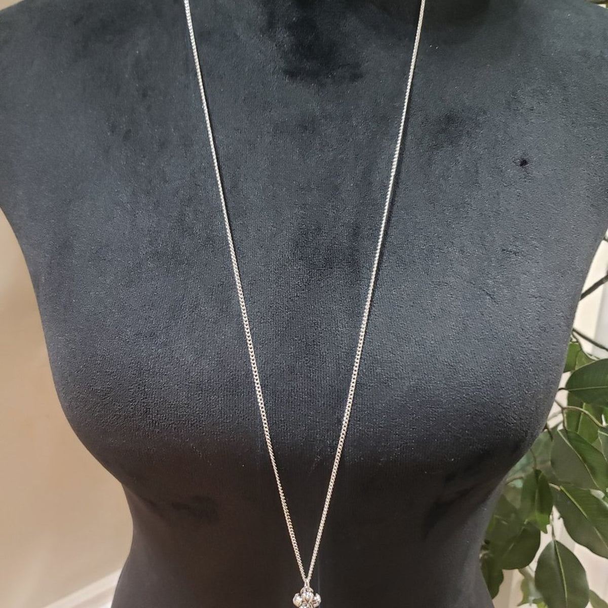 Womens Fashion Clear Faceted Rock Crystal Pendant Teardrop Necklace with Lobster