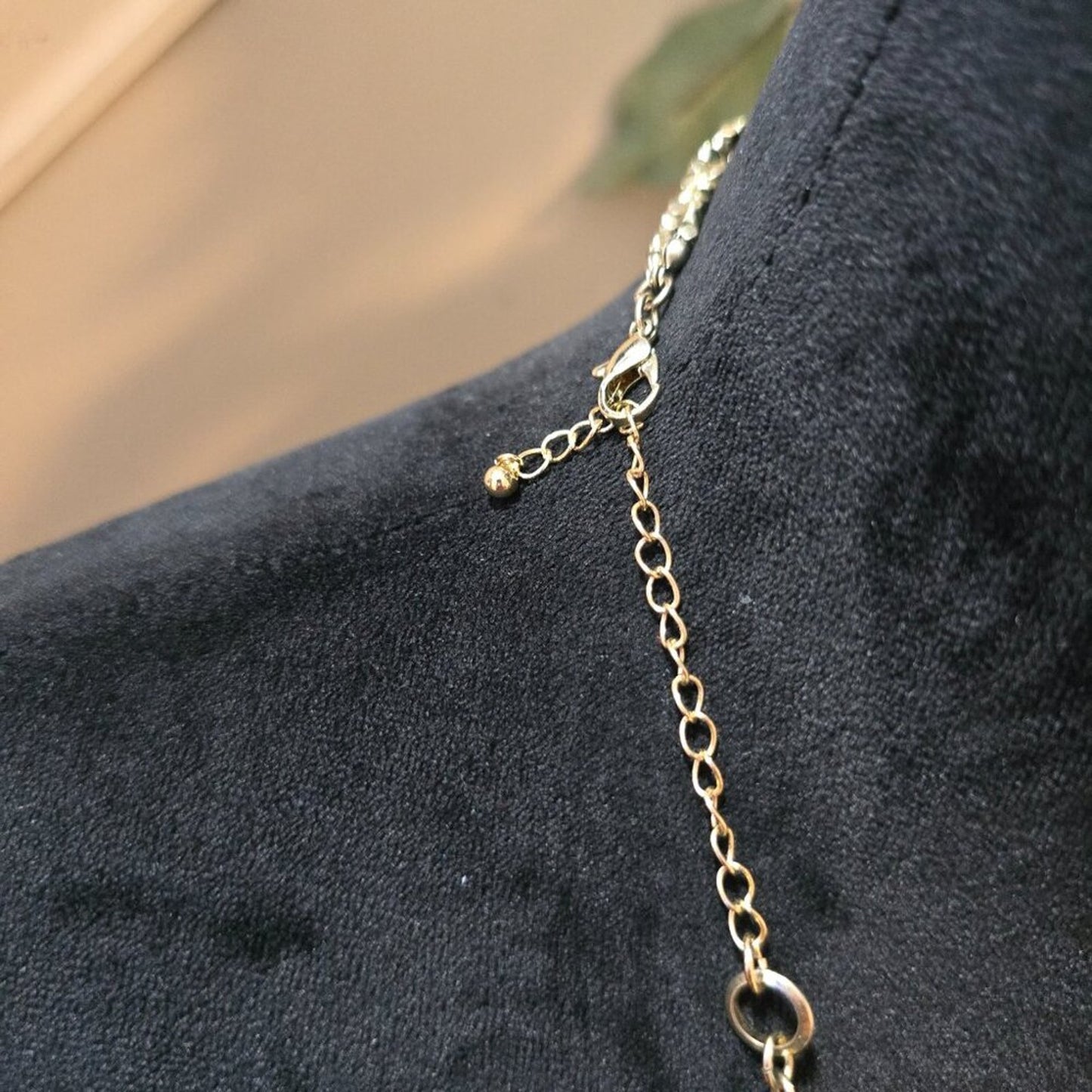 Womens Fashion Semi-Precious Stones Gold Accents Bead Two Strand Collar Necklace