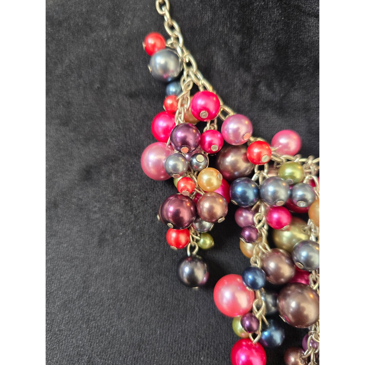 Multicolor Cluster Beaded Statement Necklace