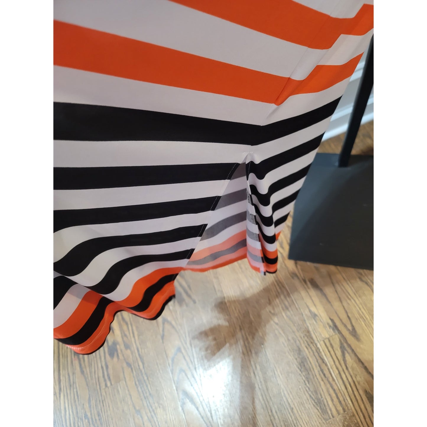 Jessica Howard Maxi Dress Women’s Small Black Orange White Striped Sleeveless