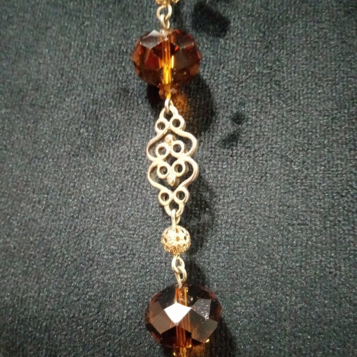 Womens Fashion Elegant Chunky Rhinestone Charm Beaded Long Necklace