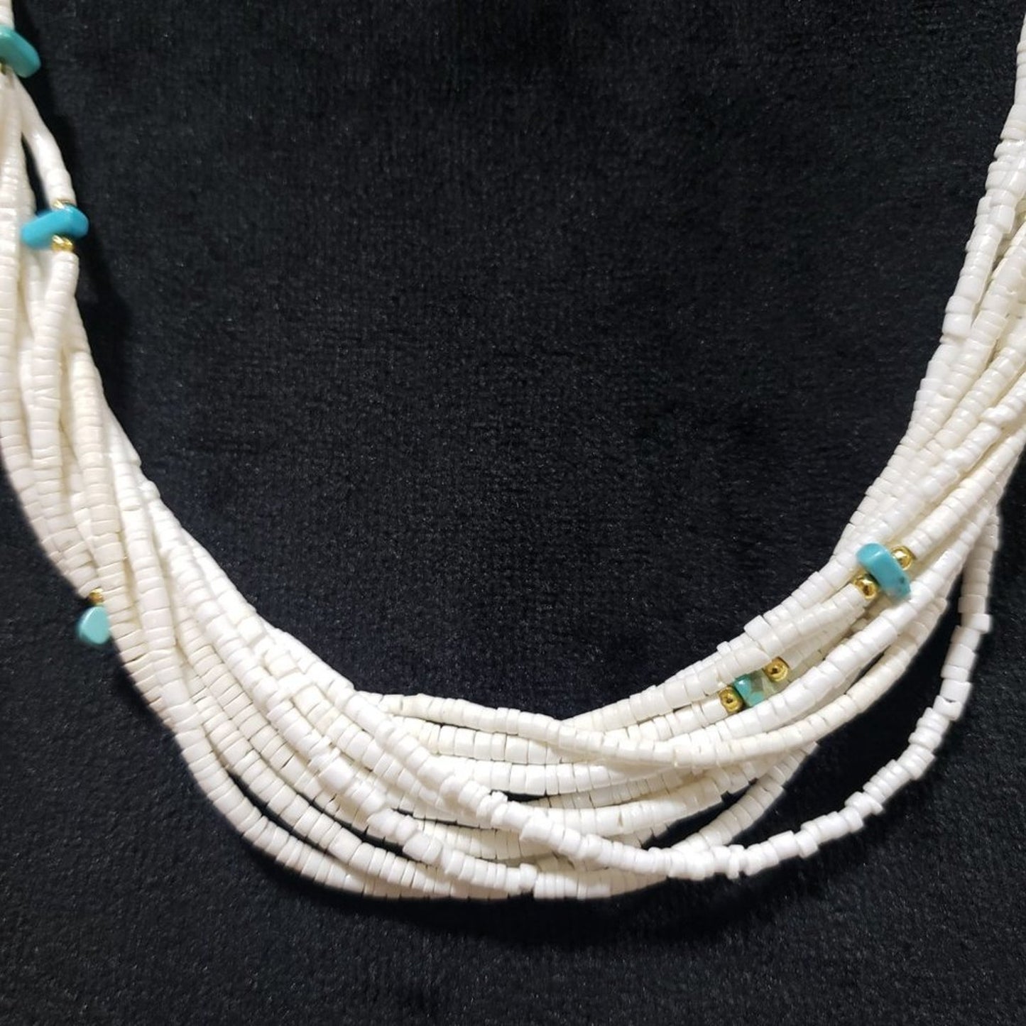 Women's White Multilayer Beaded Round Fashion Jewelry Necklace