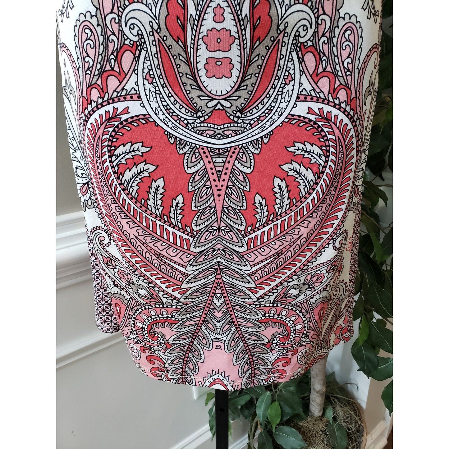 INC International Concepts Sheath Dress Womens PL Multi Paisley Beaded Keyhole