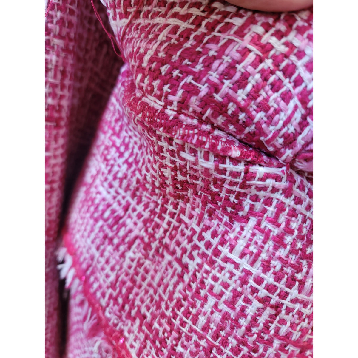 I.C.E. Skirt Suit Set Women's SZ 10 Pink Long Sleeve Blazer Front Pocket Lined