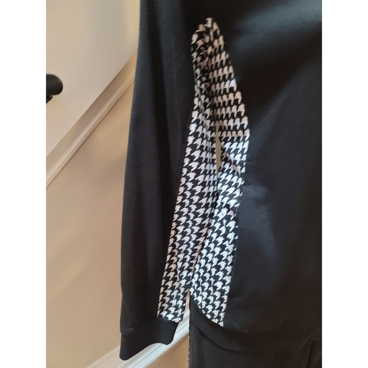 Anthony Richards tracksuit Set Womens Medium Black/White Houndstooth Full Zipper