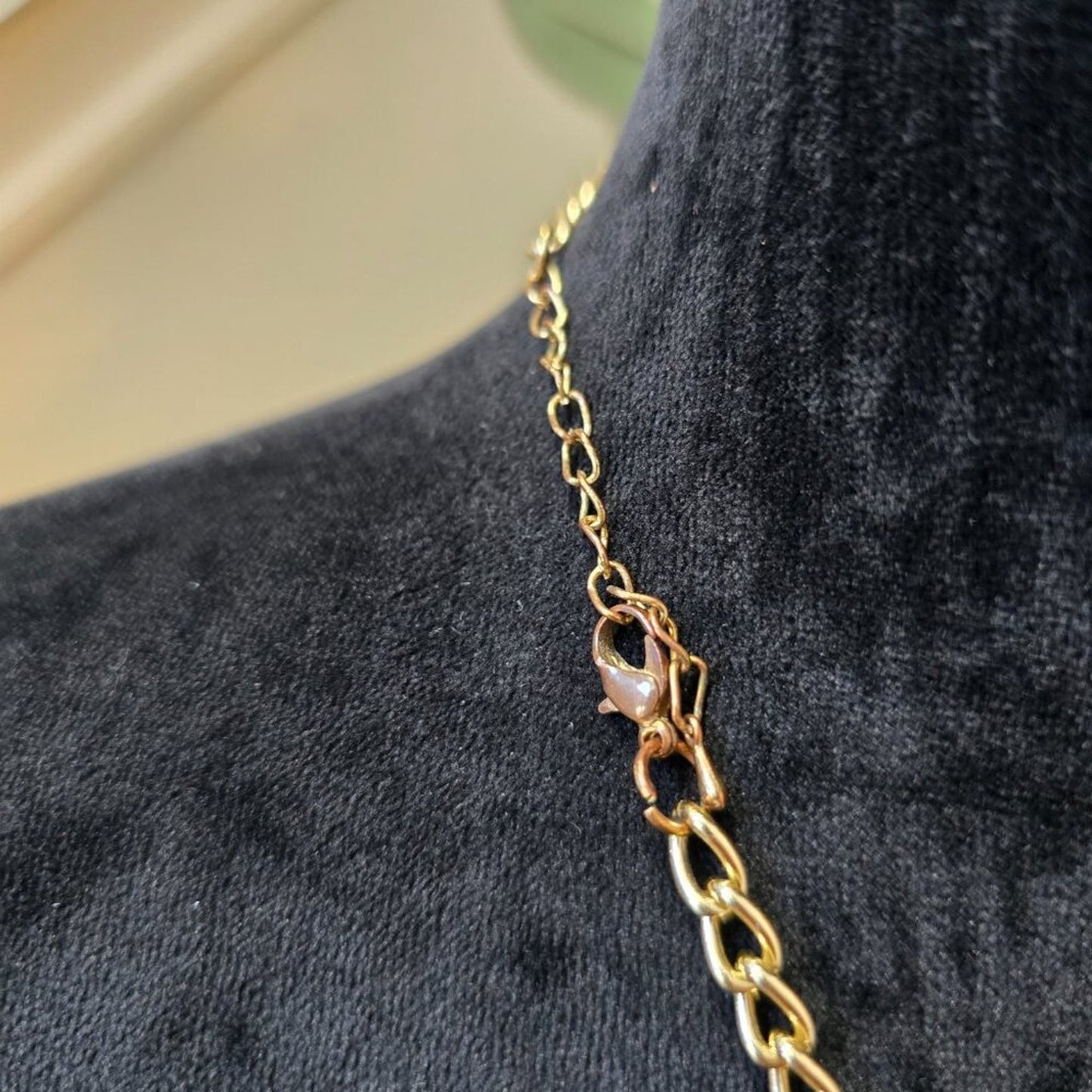 Womens Fashion Ivory Pearl Gold Tone Chain 3 Layered Necklace with Lobster Clasp