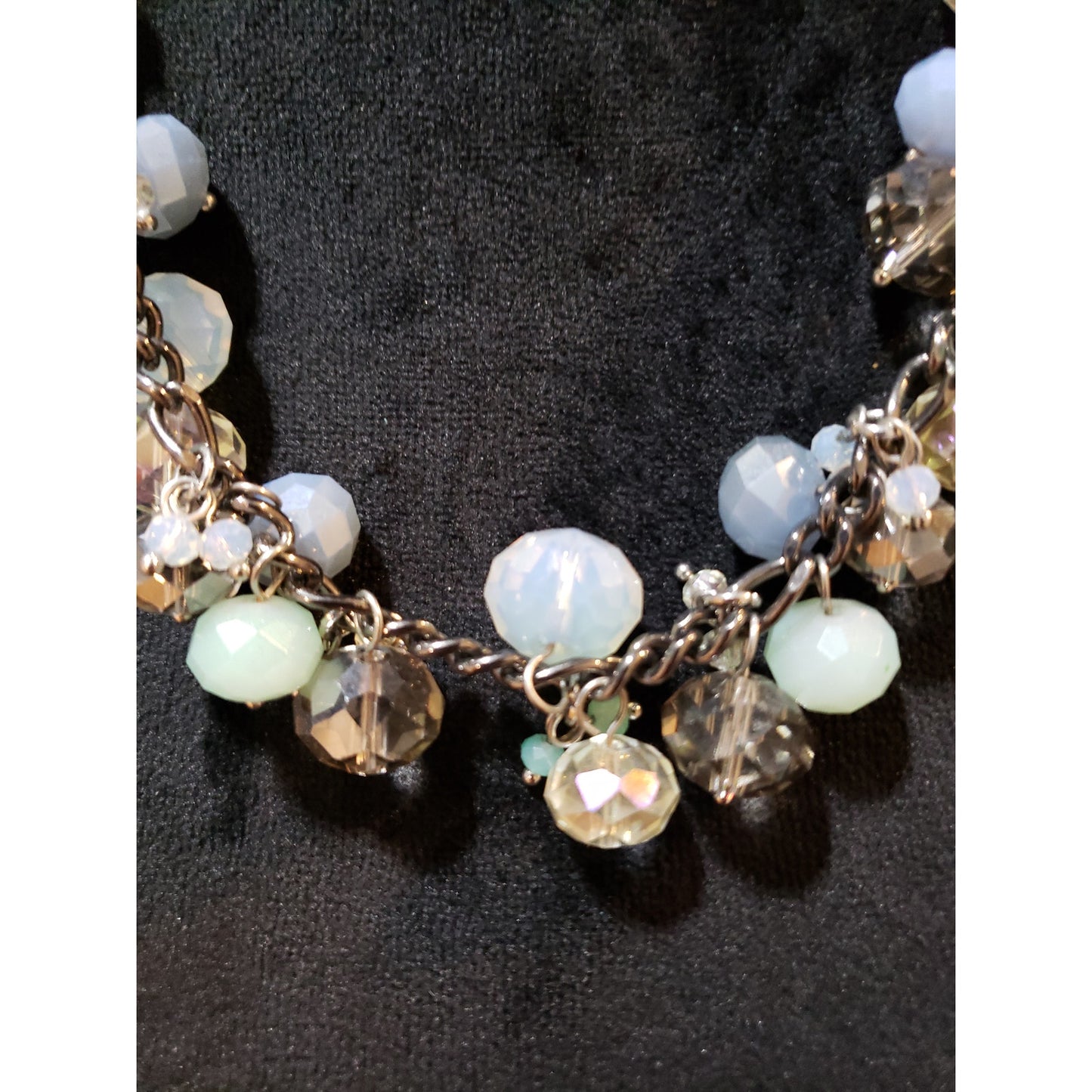 Womens Fashion Multi Acrylic Crystals Faceted Beaded Cluster Necklace Jewelry