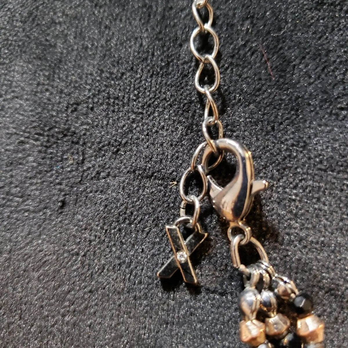 Womens Fashion Gold Tone Black Beaded Necklace Jewelry with Lobster Clasp